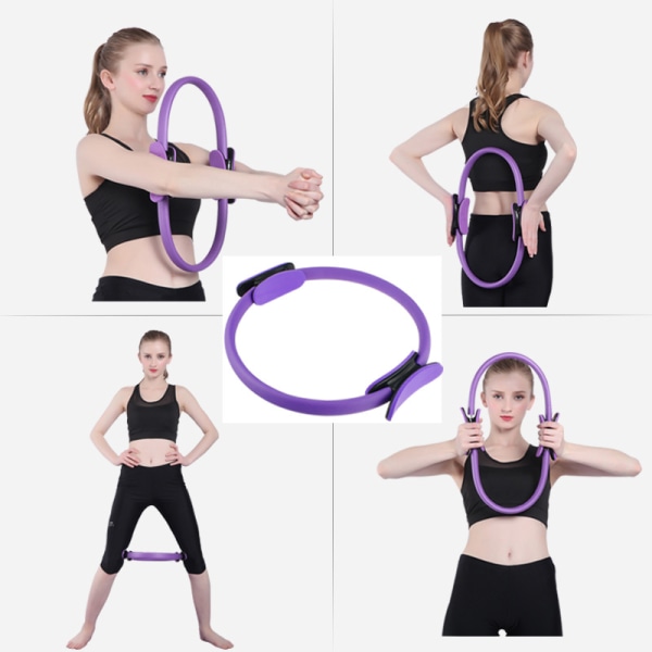 Pilates sirkel yoga sirkel yoga motstand ring magisk sirkel åpen rygg sirkel treningsutstyr hjemmetrening fitness kit purple