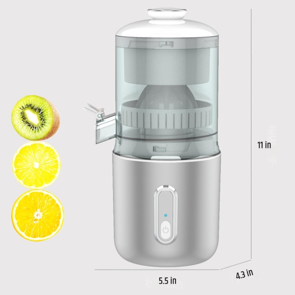 Trådløs elektrisk juicer - Bærbar lille koldpresset citronpresser - Nem at rengøre - USB Typ-C opladelig - 40 juicer - 1500mAh batteri Green