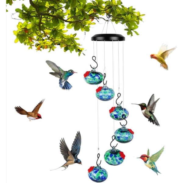 Charmerende vindspil Hummingbird foderautomater, Vindue Fugle foderautomater til visning, Fugle foderautomater til udendørs Hængende myre og bi-sikre C