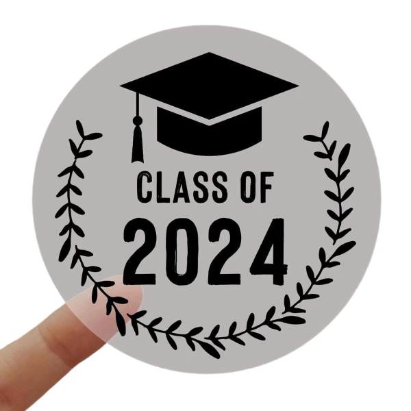 Klasse av 2024 Gold Graduation Stickers - Sett med 100 Premium Pregede Stickers for Graduation Announcements & Party Seal gold