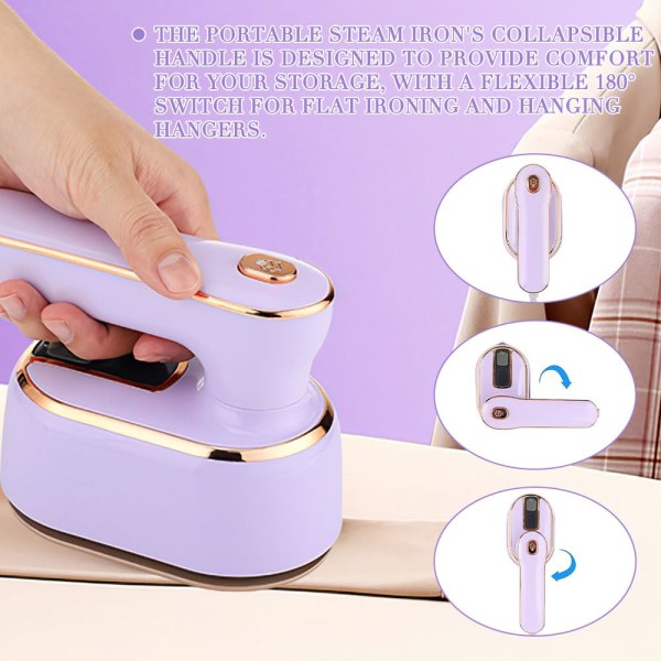 Mini Travel Steamer Strykjärn - Bärbar handhållen Steamer för kläder - Kompakt storlek, Perfekt för resor, College Sovsal, Hem - Elektrisk Garment Steamer White US plug