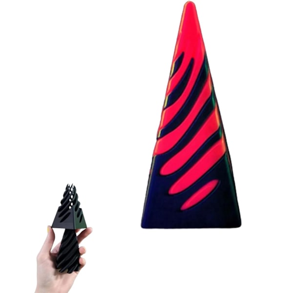 Mahdoton pyramidi läpikulkusveistos, läpikulku pyramidi Fidget-lelu, 3D mahdoton pyramidi läpikulku ahdistusta lievittävä lelu Red Black