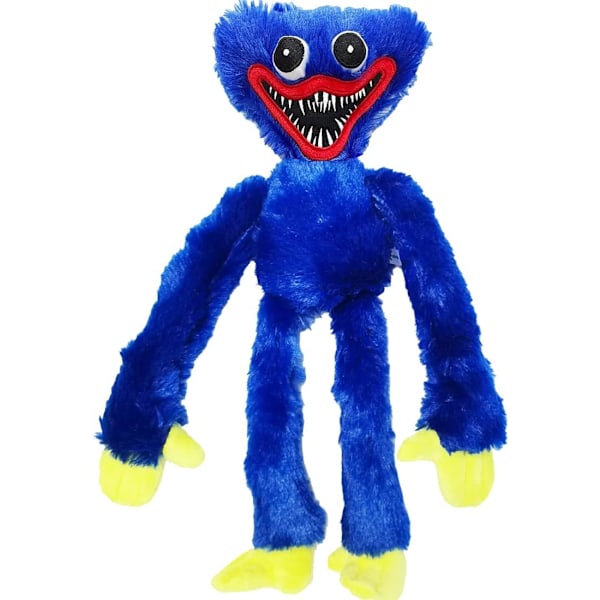 Sommarrea 1:a Huggy Wuggy Plysch Poppy Playtime Realistiskt Korvmonster, Monster Skräck Plyschdocka (15,75 tum, Blå)