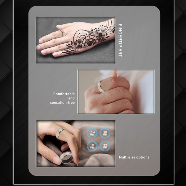 Spor helsen din med stil: Vanntette smarte ringer for iOS - Overvåker blodoksygen, trykk, hjertefrekvens, søvn - menn og kvinner 0.85in or 21.5mm