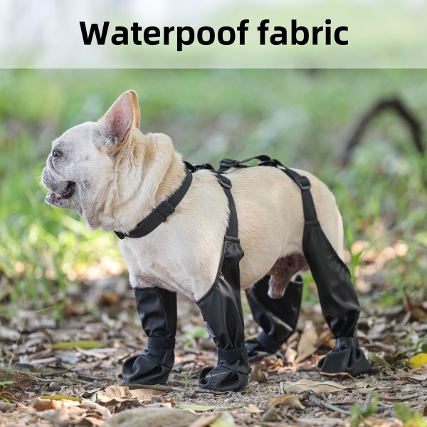 Hundskor, vattentäta hundstövlar, skyddsremssele, halkfria regnstövlar, vandring utomhus, anti-smuts justerbara strumpor och skor i gummisula för hund Reflective L