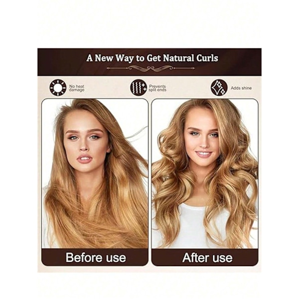 Sommer Hot Sale 3 stk. Varme-fri Hår Curlers – Hårruller til at krølle hår uden varme Pink Rosa