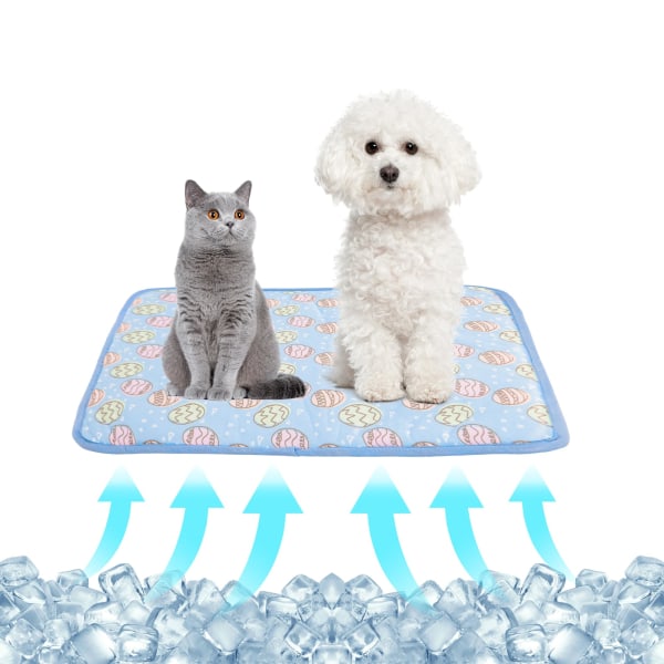 Lemmikkien jäähdytysmatto, kissan koiran tyynypehmuste Kesäjäähdytys Mukava pehmeä lemmikeille ja aikuisille L blue