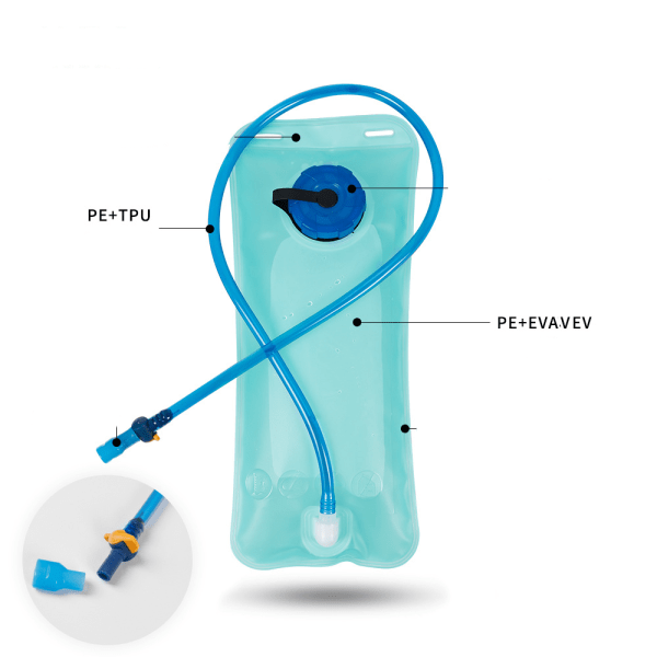 Urheilun taitettava tukkuvesipussi – kannettava ulkokäyttöinen juomavesipussi vuorikiipeilyyn, pyöräilyyn ja juoksuun Blue [Self suction nozzle] One size fits all