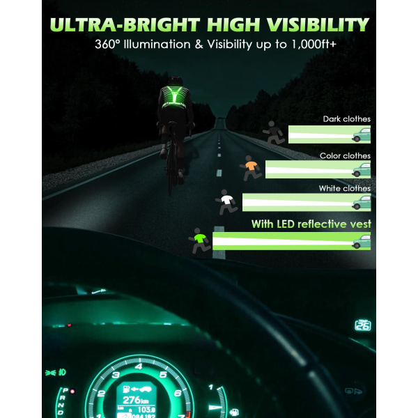USB turvallinen heijastinliivi LED-valoilla yöjuoksuun ja pyöräilyyn pink
