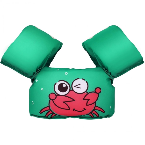 Lasten uimakäsivarsinauhat: Toddler uimaliivi söpöllä sarjakuvasuunnittelulla - Uima-allaskellukkeet lapsille, vesiurheilun oppimisvälineet green crab