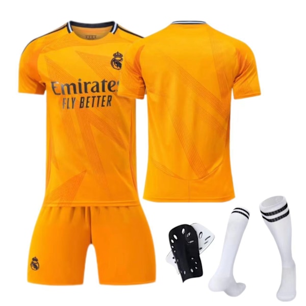 Sommer Hot Sale 24-25 Real Madrid drakt 5 Bellingham 9 Mbappe barn voksen sett - fotballdrakt - nr. 9 med sokker + beskyttelsesutstyr 26(140-150cm)