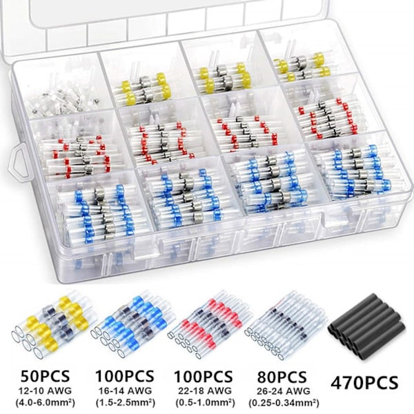 Gode påsketilbud! 800 stk. loddetætnings varmekrympesamlemuffer ledningsterminaler vandtæt loddetætning elektrisk forbindelse [DB] Multicolor Multicolor 8pcs