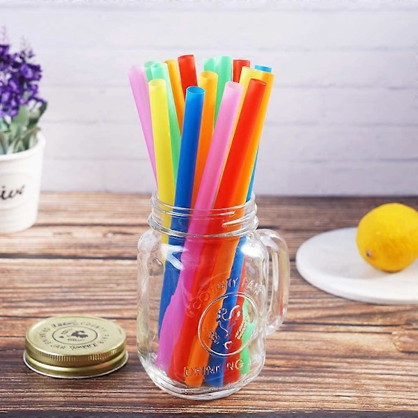 Sommarrea 100 st Jumbo Smoothie Sugrör, Färgglada Engångs