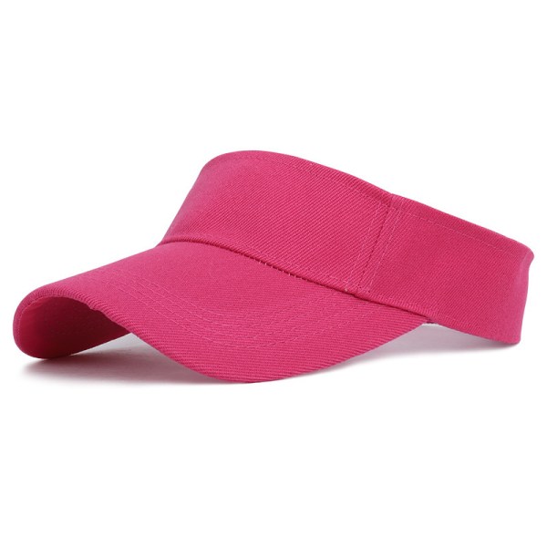 Sportvisir, justerbar cap med ihålig topp, cap i bomull, lämplig för män och kvinnor Rose red Adjustable