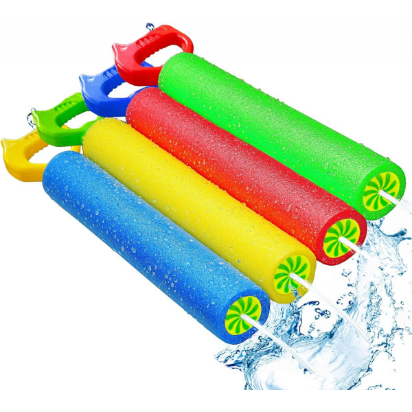 4-Pack Water Blaster Soaker Guns Set, 15'' vannpistoler med plasthåndtak Utendørs svømmebasseng Strand Sommer morsomme festspill