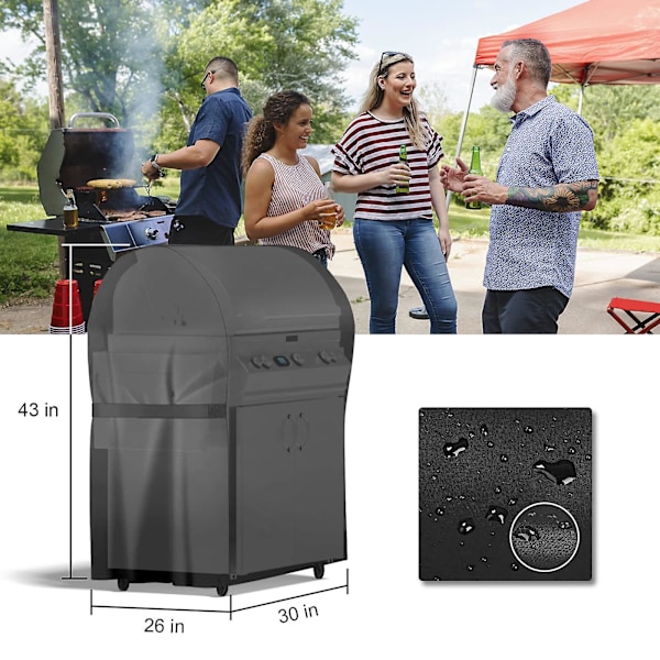 Sommarrea Grillöverdrag Vattentätt Extra Tåligt Litet, Utomhus Grillöverdrag - Oxfordtyg Vattentätt, Vindtätt (77x67x110cm)