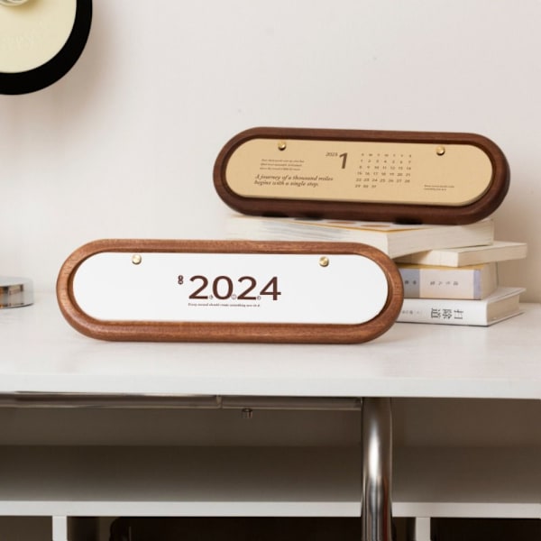 2024 Miniatyr Kunst Ornament Trekalender Planlegger Påminnelse Skrivebordsornamenter Eksklusiv Tre Skrivebordskalender