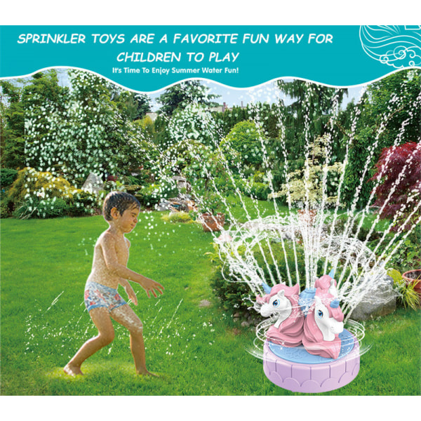 Backyard Unicorn Sprinkler Toy - Kul utomhusvattenlek för barn! Fästs på trädgårdsslangen, perfekt present för åldrarna 3-8