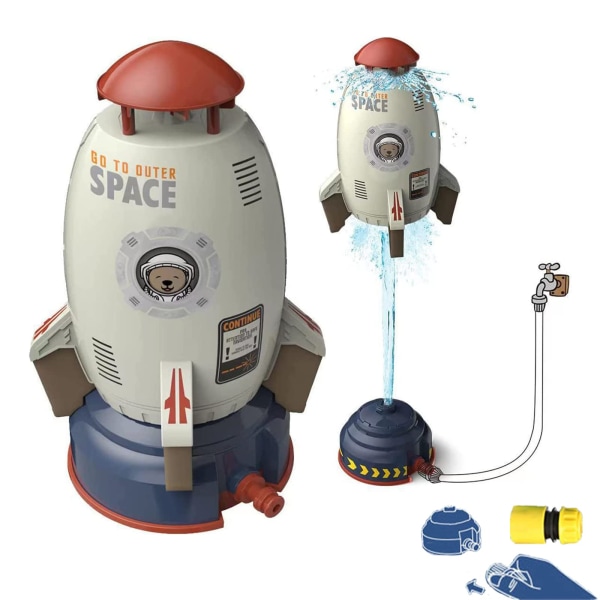 Vattenraketsprinkler leksaksspridare - utomhusstänksprinkler för barn utomhus gårdssprinkler 360-graders rotationsfäste B
