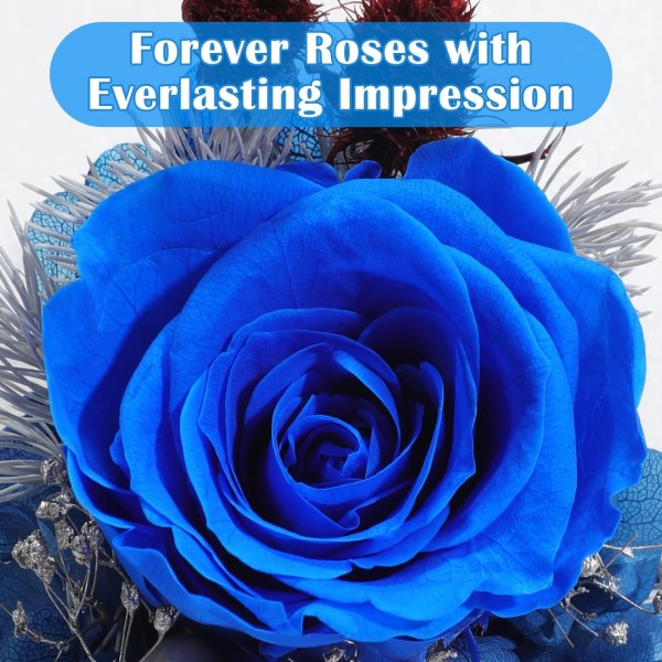 Glass Rose Angel Statue gave til kvinnelig mor bestemor, evig rose som morsdag engel gave, mamma gave, dame gave, jubileumsgave Blue