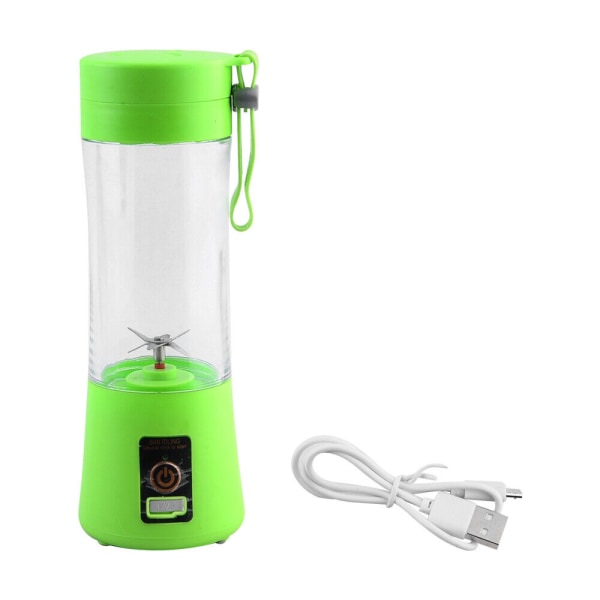 6-teräinen kannettava blender hedelmämehusekoitin Shaker Smoothie USB ladattava 380ml green