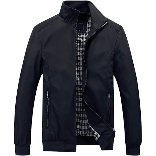 Sommarrea Herr Sommar Bomberjackor Casual Lättvikts Vindjacka Sportjacka Cargo Ytterkläder 3XL 3XL Black