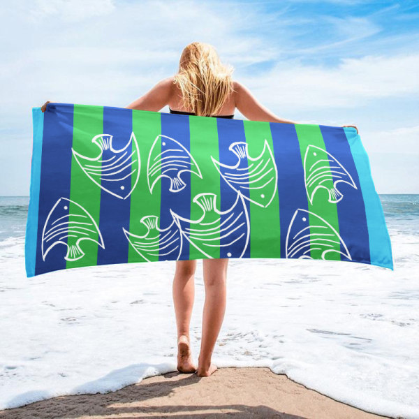 Mikrofiber lättvikts tunn strandhandduk strandfilt Snabbtorkande handduk: kompakt, sandfri, absorberande, sandsäker 62
