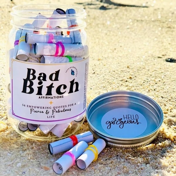 Bad Bitch Inspire Jar med positive citater til at inspirere, Valentines gaver Bad Bitch