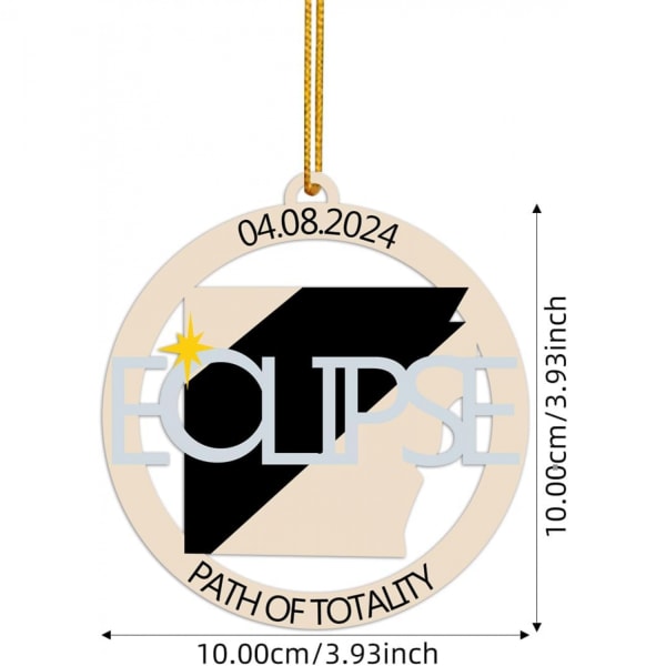 2024 Auringonpimennys -puinen koriste - Ainutlaatuinen muisto Eclipse-harrastajille | Täydelliset juhlatarvikkeet ja matkamuistolahja B