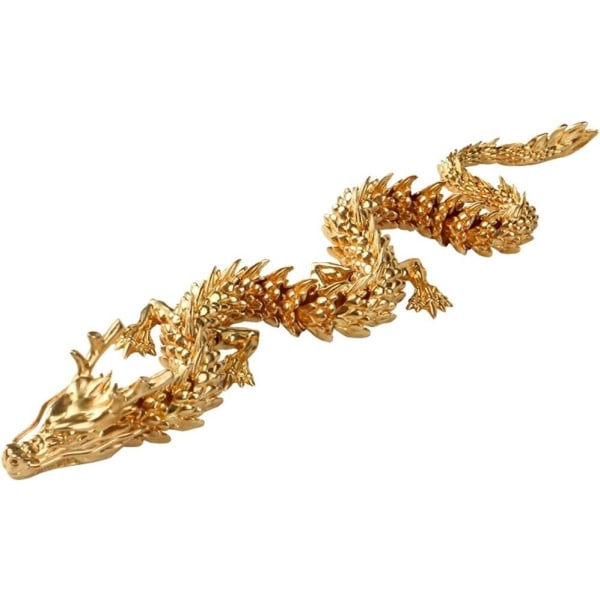 Kultainen Feng Shui Lohikäärmepatsas Veistokset Siirrettävät Nivelet Dragon Year Special Edition gold 25cm