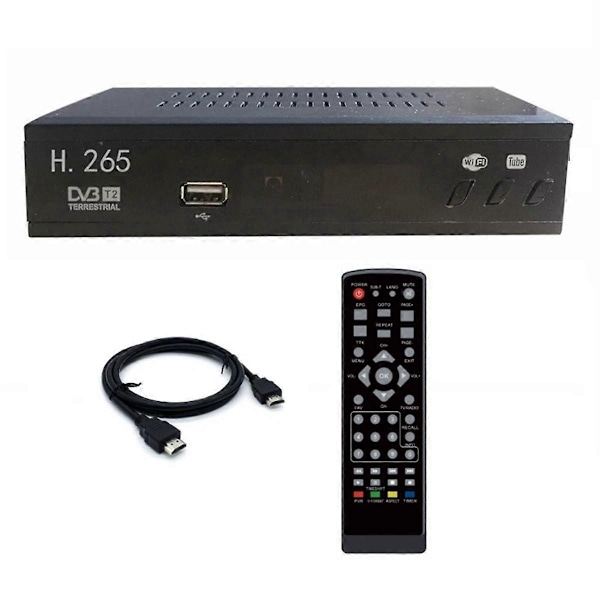 Heta erbjudanden inför påsk! DVB T2 HEVC 265 Digital TV-mottagare DVB-T2 265 1080P HD-dekoder USB Terrestrial TV-mottagare Set top Box EU-kontakt - xindaren