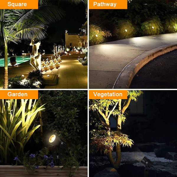 4-pack trädgårdslampor Spotlights Nätdrivna 12V LED vattentäta utomhuslampor white light