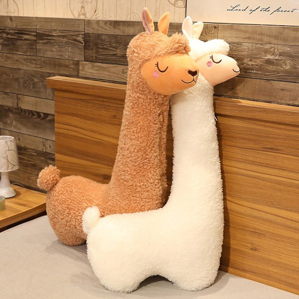 Sommarrea 2024 Llama Kroppskudde, Jätte Alpaca Plysch Lång Kroppskudde, Mjuk Alpaca Plyschleksak, Mysig Alpaca Lång Kudde Brun 100cm Brown