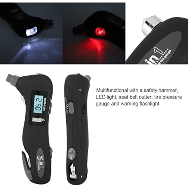Kesän kuuma alennus rengaspainemittari - 5 in 1 digitaalinen rengaspainemittari Multifun