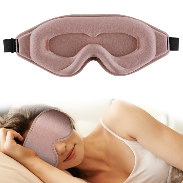 Søvnmaske, 3D dype konturerte øyedeksler for å sove, 99 % blokkert lys øyemaske, Zero Eye Pressure Cup Blindfold Black