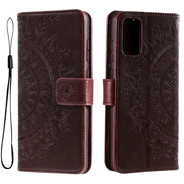 Heta nya erbjudanden! Högkvalitativt SKALO Samsung A53 5G Mandala Plånboksfodral - Mörkbrun Mörkbrun