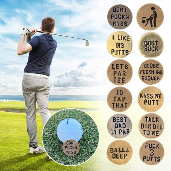 Sjov golfboldmarkering - nyhedshumor med personlige ord - unikke gaggaver til golfelskere - perfekt golftilbehør til mænd og kvinder Ballz Deep