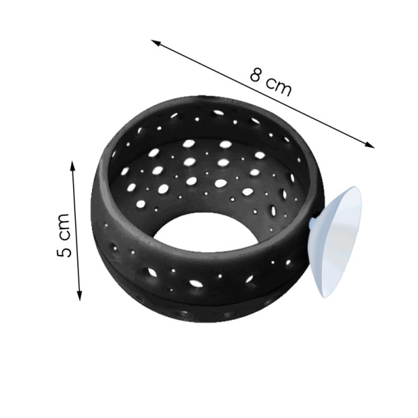 Betta fiskeløkskjul | Akvariehule med sugekopp, egnet for liten fisketank, betta fiskehabitat, rekeskjul, akvatisk dekorasjon black