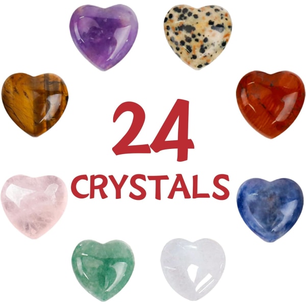 Alla hjärtans dag-presenter för barn - 24-pack hjärtformade kristall-valentinkort - Perfekt för pojkar, flickor, småbarn - Skolfestfavoriter