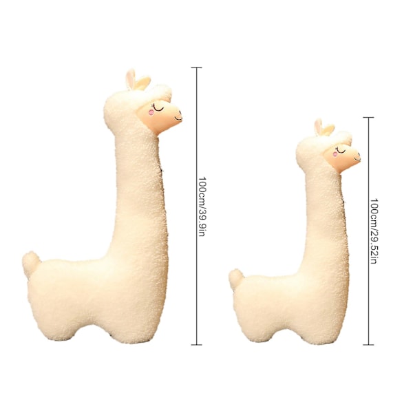 Sommarrea 2024 Llama Kroppskudde, Jätte Alpaca Plysch Lång Kroppskudde, Mjuk Alpaca Plyschleksak, Mysig Alpaca Lång Kudde Brun 100cm Brown