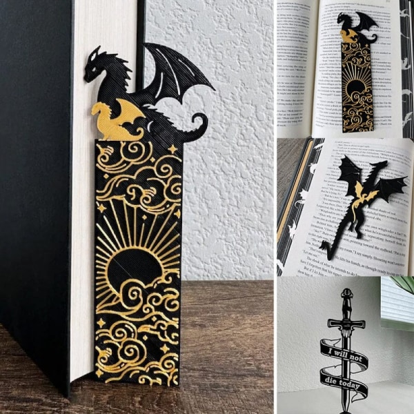 Dragon Cool Bookmark - Perfekt present för bokälskare - Perfekt för jul, födelsedagar och hemliga tomte - Lämplig för familj och kollegor C