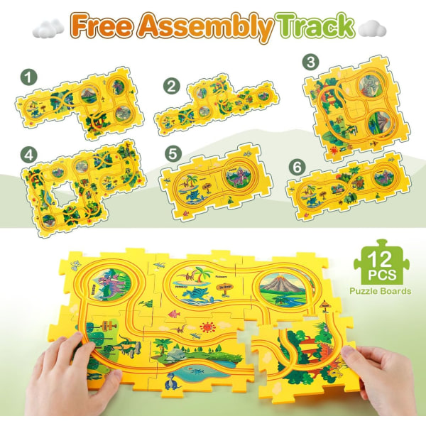 Leksaker för 3-åriga pojkar - Brädspel och pusselleksaksbilar för barn 3-5 - Dinosaurieleksaker för pojkar 2-6 - Perfekta presenter