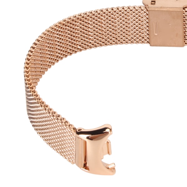 Justerbart Ersättningsarmband Andningsbart Viklås Snabbkoppling Rostfritt Stål Klockarmband för Mi Band 8 Roséguld