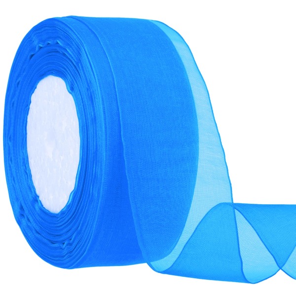 Hapeper 1-1/2 tuuman läpinäkyvä organzanauha, 50 jaardia/rulla (sininen)