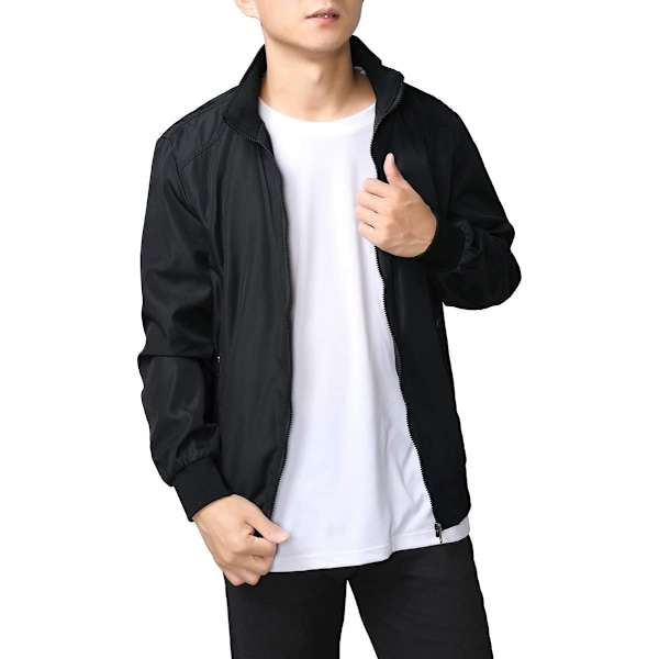Sommarrea Herr Sommar Bomberjackor Casual Lättvikts Vindjacka Sportjacka Cargo Ytterkläder 3XL 3XL Black