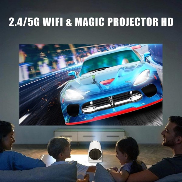 MyCine 4K Pocket Cinema Mini-projektor med Wi-Fi, Bluetooth, 180° rotasjon - 2024 Ny bærbar Cine-projektor, automatisk keystone-korreksjon, HDMI-utgang Weiß