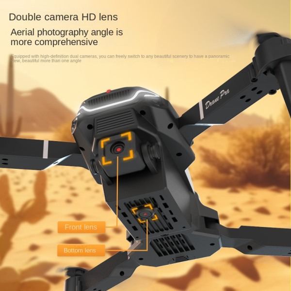 Drone med doble kameraer, sammenleggbare rc quadcopter rc drone leker, økonomisk drone for innendørs og utendørs D