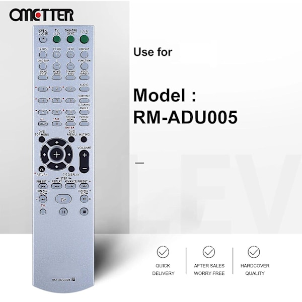 Sommarrea Ny fjärrkontroll Rm-adu005 för Sony DVD hemmabiosystem Dav-dz630 Hcd-dz630 Dav-hdx265 Fernbedienung