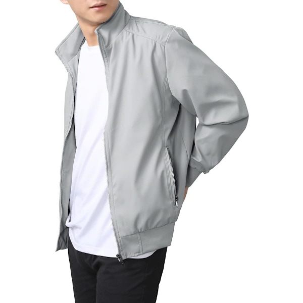 Sommarrea Herr Sommar Bomberjackor Casual Lättvikts Vindjacka Sportjacka Cargo Ytterkläder 3XL 3XL Grey