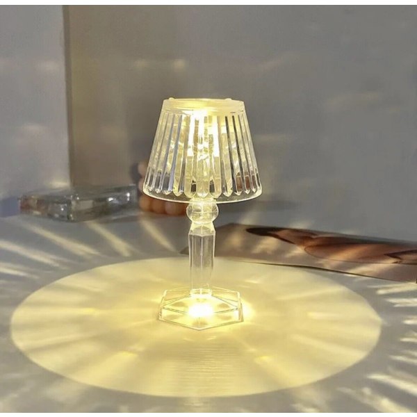 Bordskristalllampa LED-lampa Ljus Varm Vit bärbar Sladdlös 12 cm
